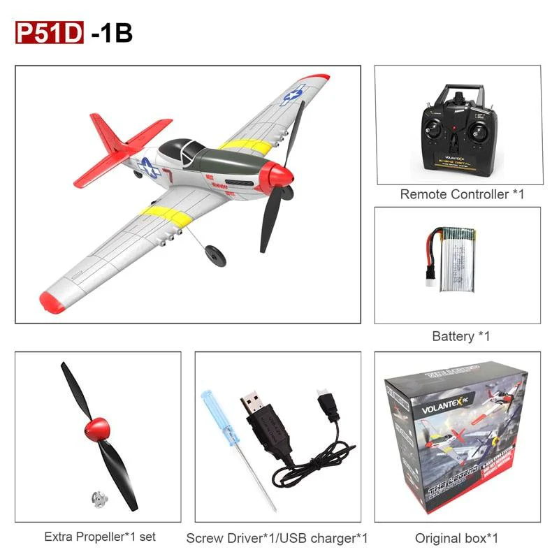 EPP 400mm P51D Mustang/F4U Corsair/T28 Trojan 4-Ch 2.4G 6-Axis Gyro Beginner Airplane With Xpilot Stabilizer RTF RC Plane
