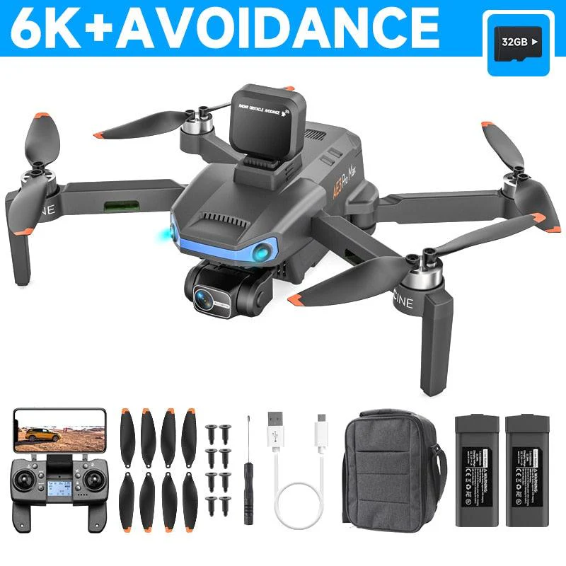 AE3 / AE3 PRO Max GPS Drone - 4K HD Dual Camera Professional Dron FPV EIS 3-Axis Gimbal Radar Obstacle Avoidance Quadcopter RC Toys Professional Camera Drone