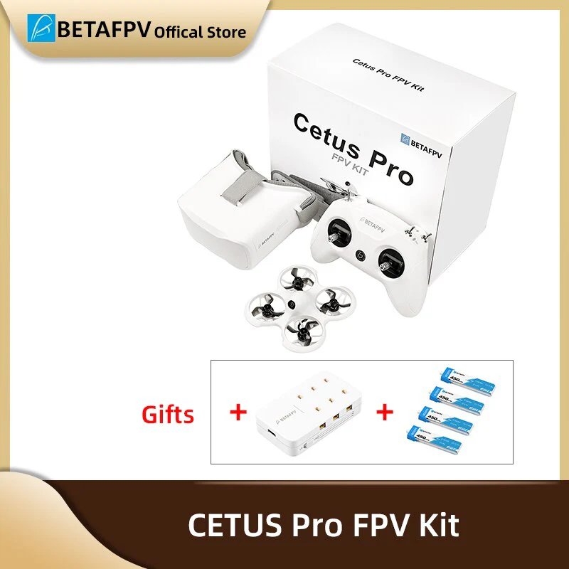 BETAFPV Cetus Pro FPV Kit - with Brushless Motors VR02 Goggles Literadio2 SE Transmitter BT2.0 450mah 1S Battery