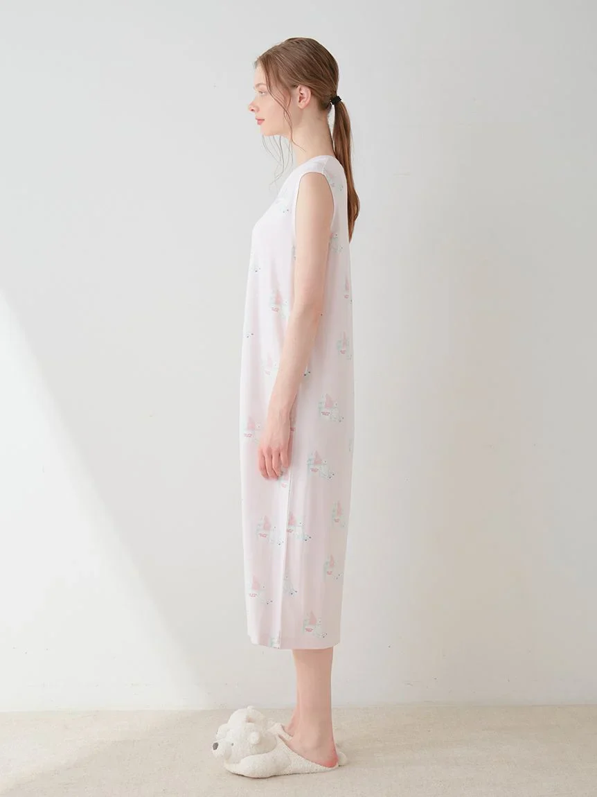 COOL Polar Bear Motif Sleeveless Maxi Dress