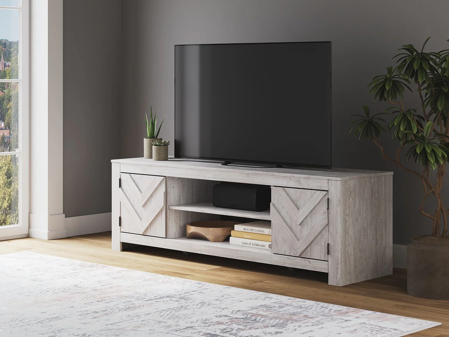 Cayboni - LG TV Stand With Fireplace Option