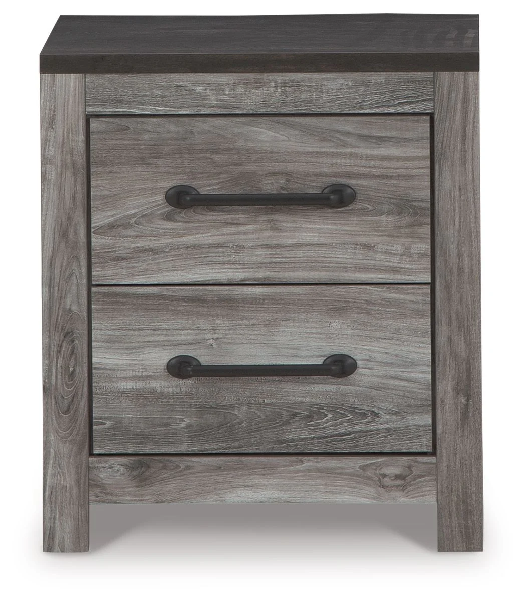 Bronyan - Two Drawer Night Stand - Dark Gray