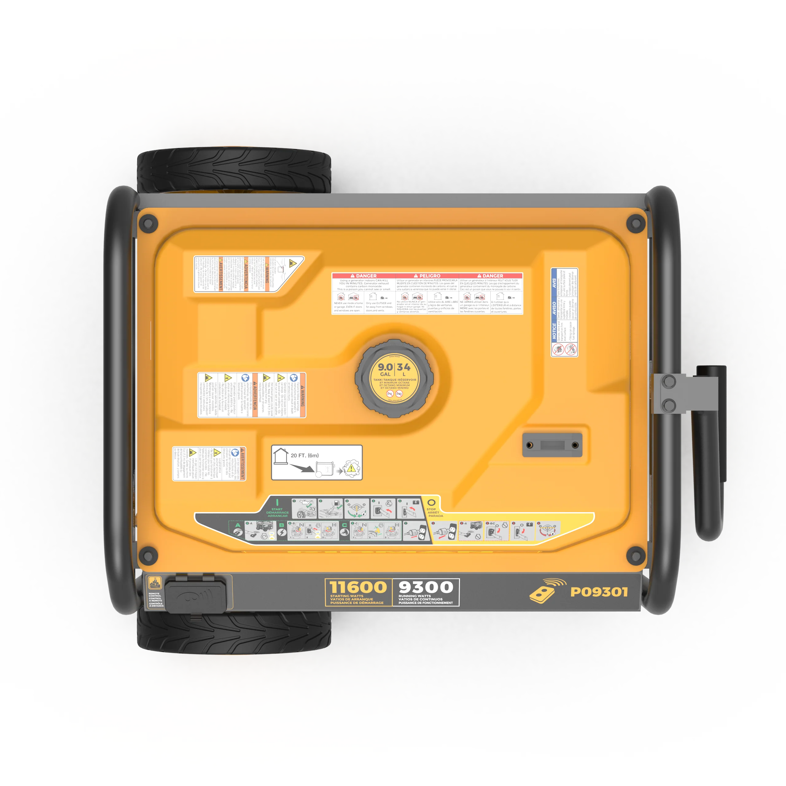 Gas Portable Generator 11600W Remote Start 120/240V