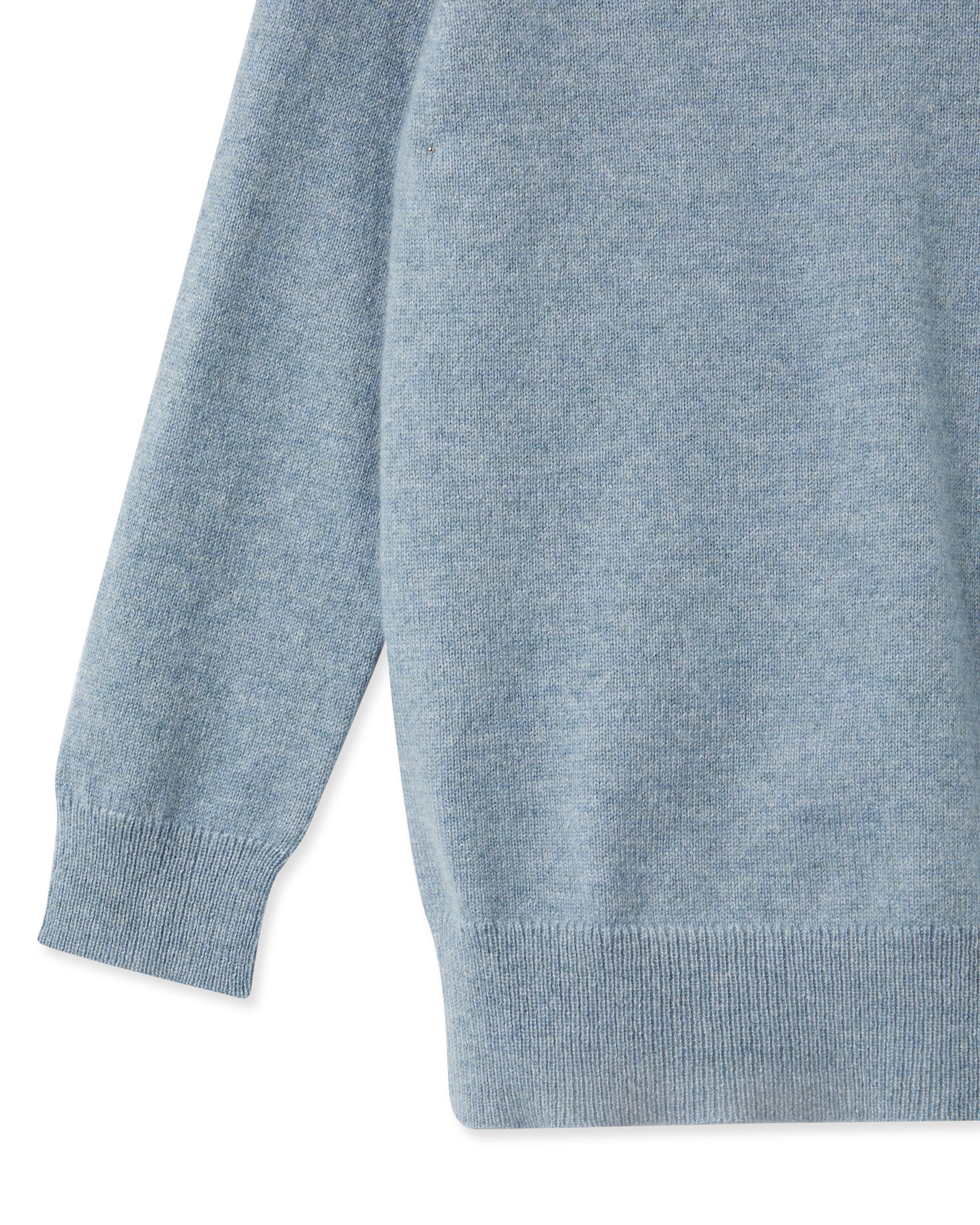 Boys Round Neck Cashmere Sweater Heather Blue