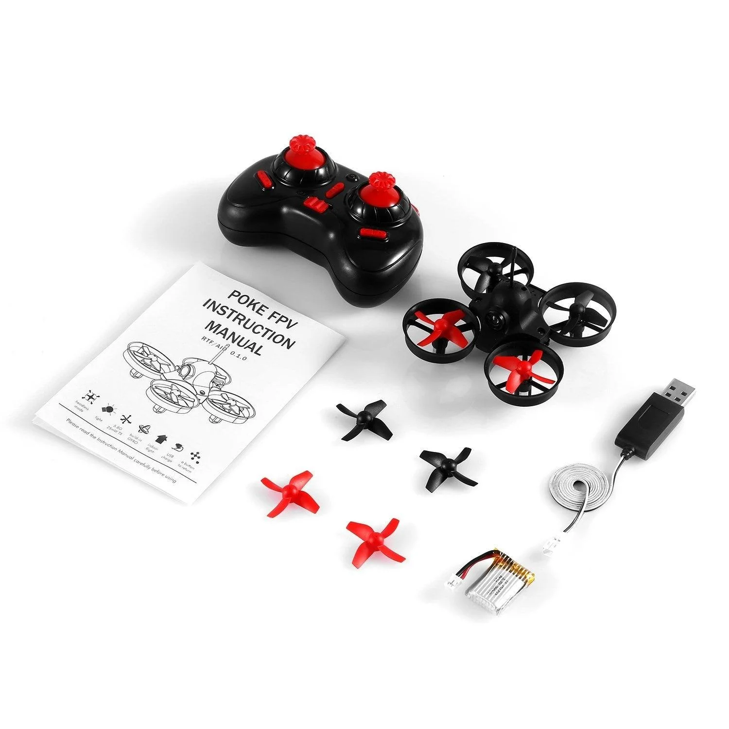 716 PoKe Micro FPV Mini RC Quadcopter Drone - 360 Degree Flip 5.8G 25mW AIO Camera Headless Mode One Key Return Indoor