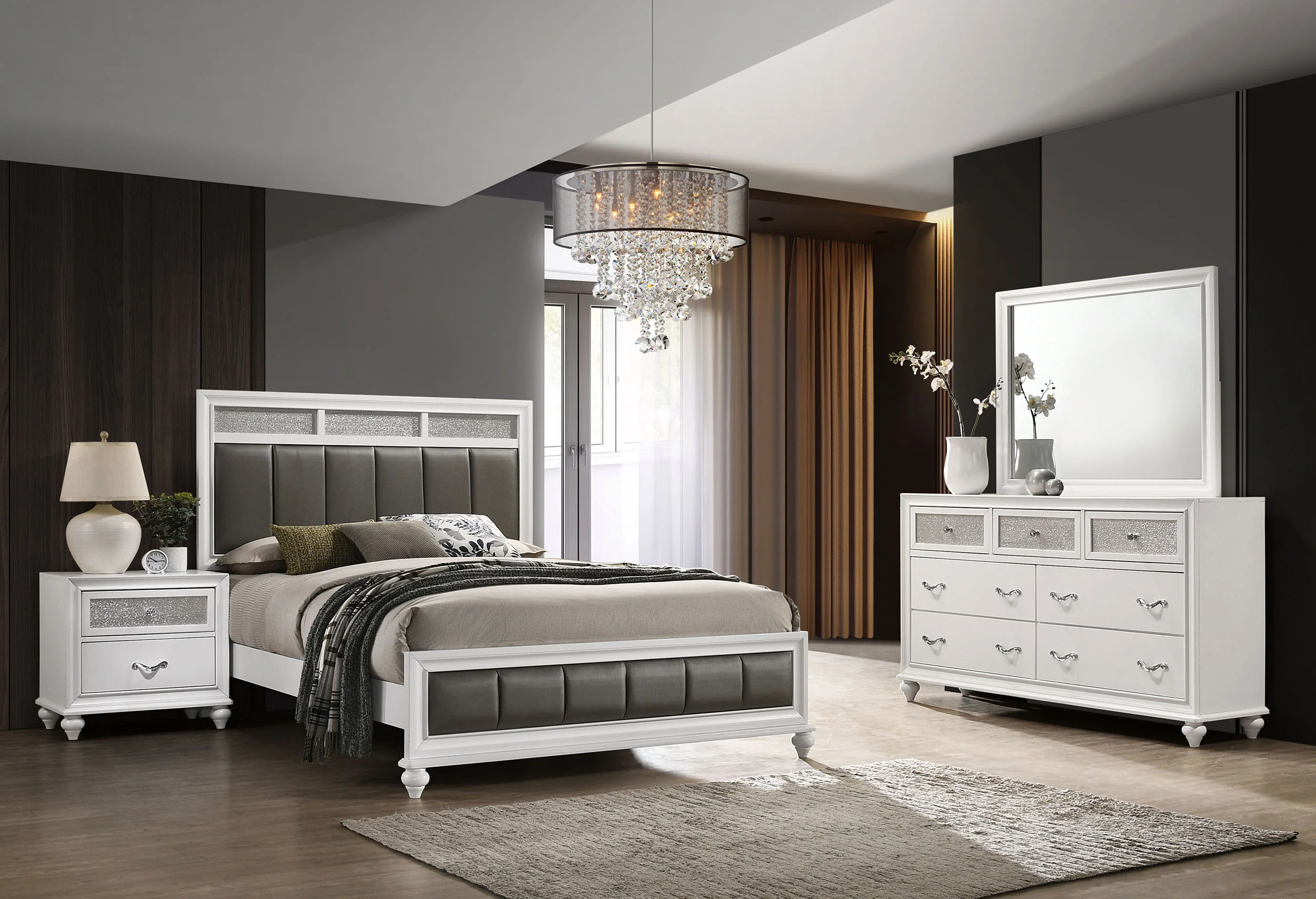 Barzini 4-piece  Bedroom Set White