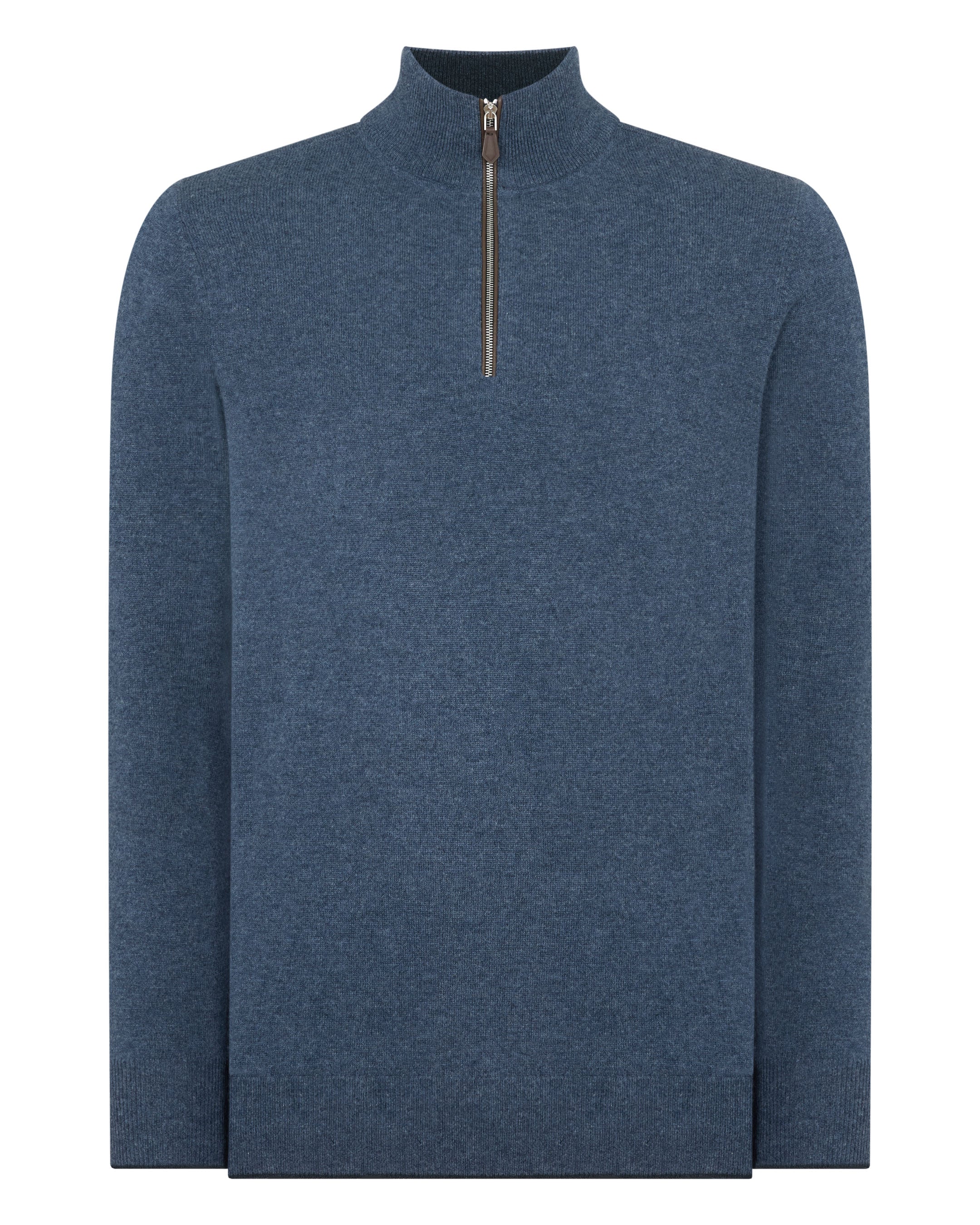 Men's Carnaby Half Zip Cashmere Jumper Light Denim Blue