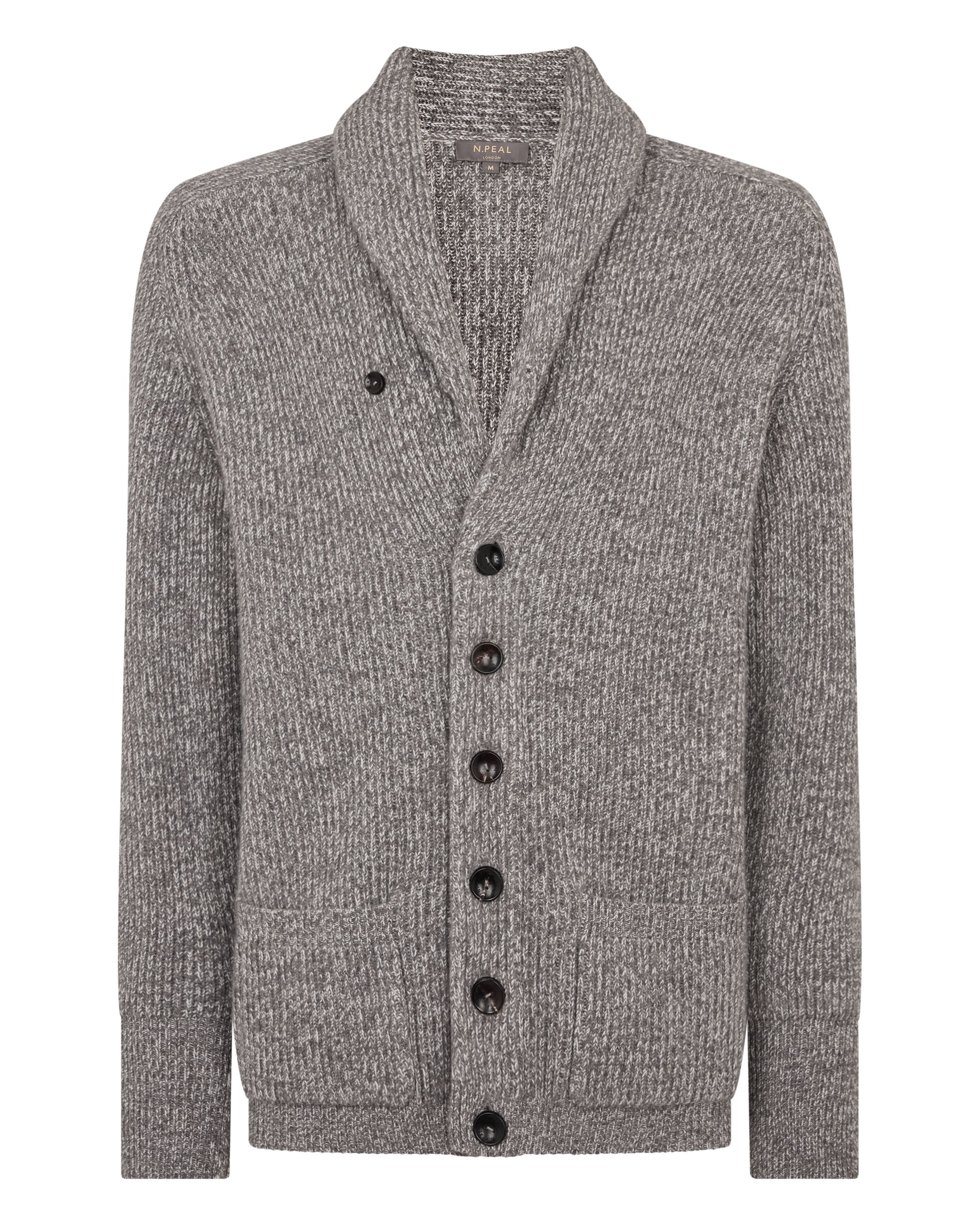 Men's Kensington Cashmere Cardigan Soft Truffle Brown Marl