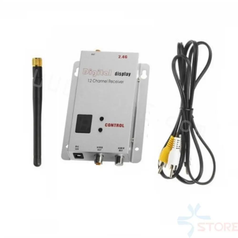 2.4G 1W 12CH VTX /VRX - Partom 2.4G 1000MW CCTV Wireless Video Transmitter and Receiver Kit UAV Drone Transceiver