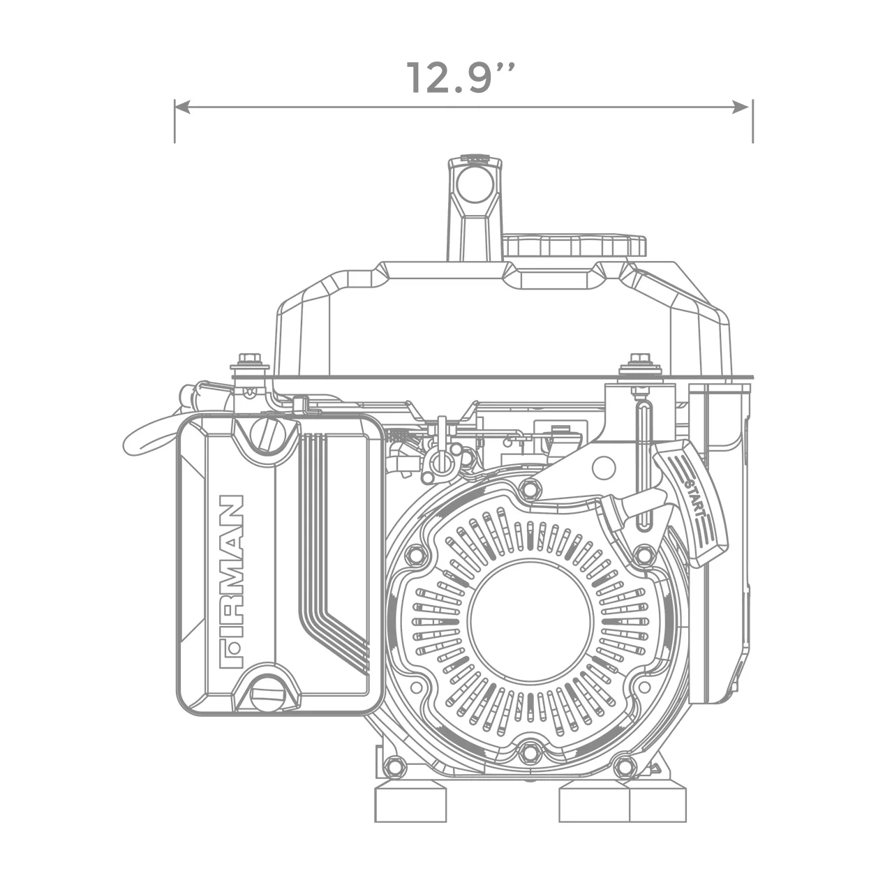 Gas Portable Generator 1300W Recoil Start