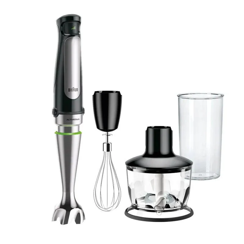Braun MultiQuick Immersion Hand Blender ( 2 - Cup Food Processor, Whisk, Beaker ) MQ7035X  500 Watts  220 v 240 volts 50 hz