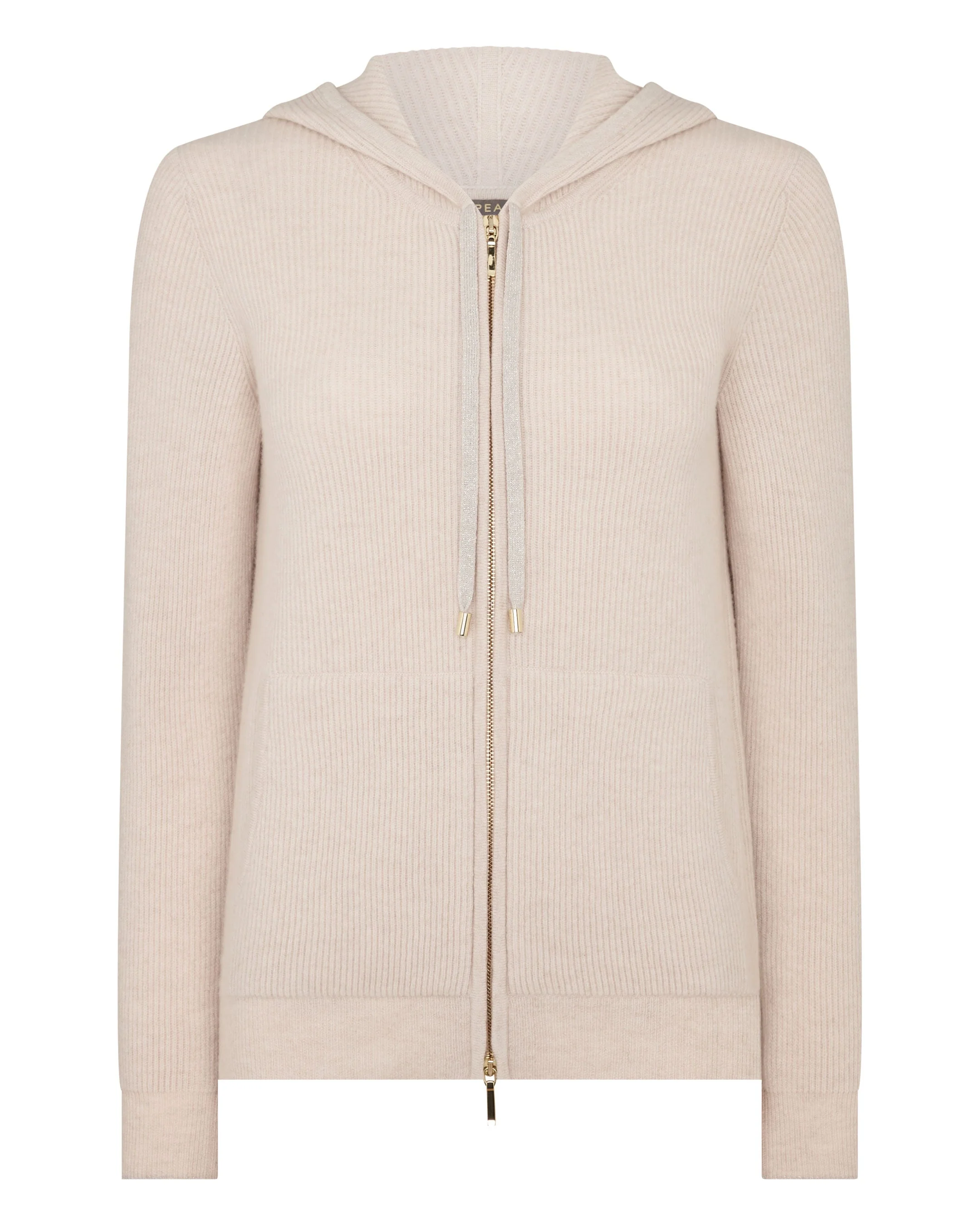 Women's Ada Ribbed Cashmere Hoodie Ecru White