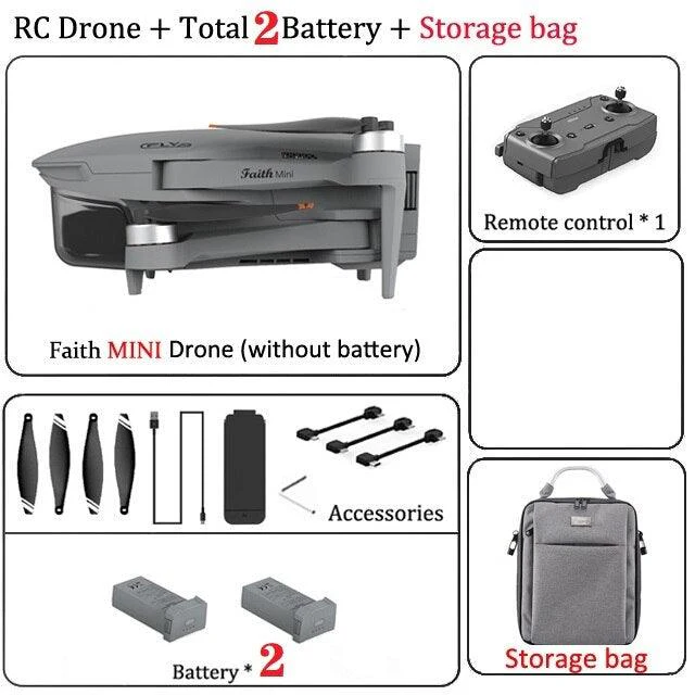 CFLY Faith MINI Drone - 230g GPS Drone With 4K HD Camera 3-Axis Gimbal Professional RC Quadcopter 26min Flight 3KM MINI Helicopter