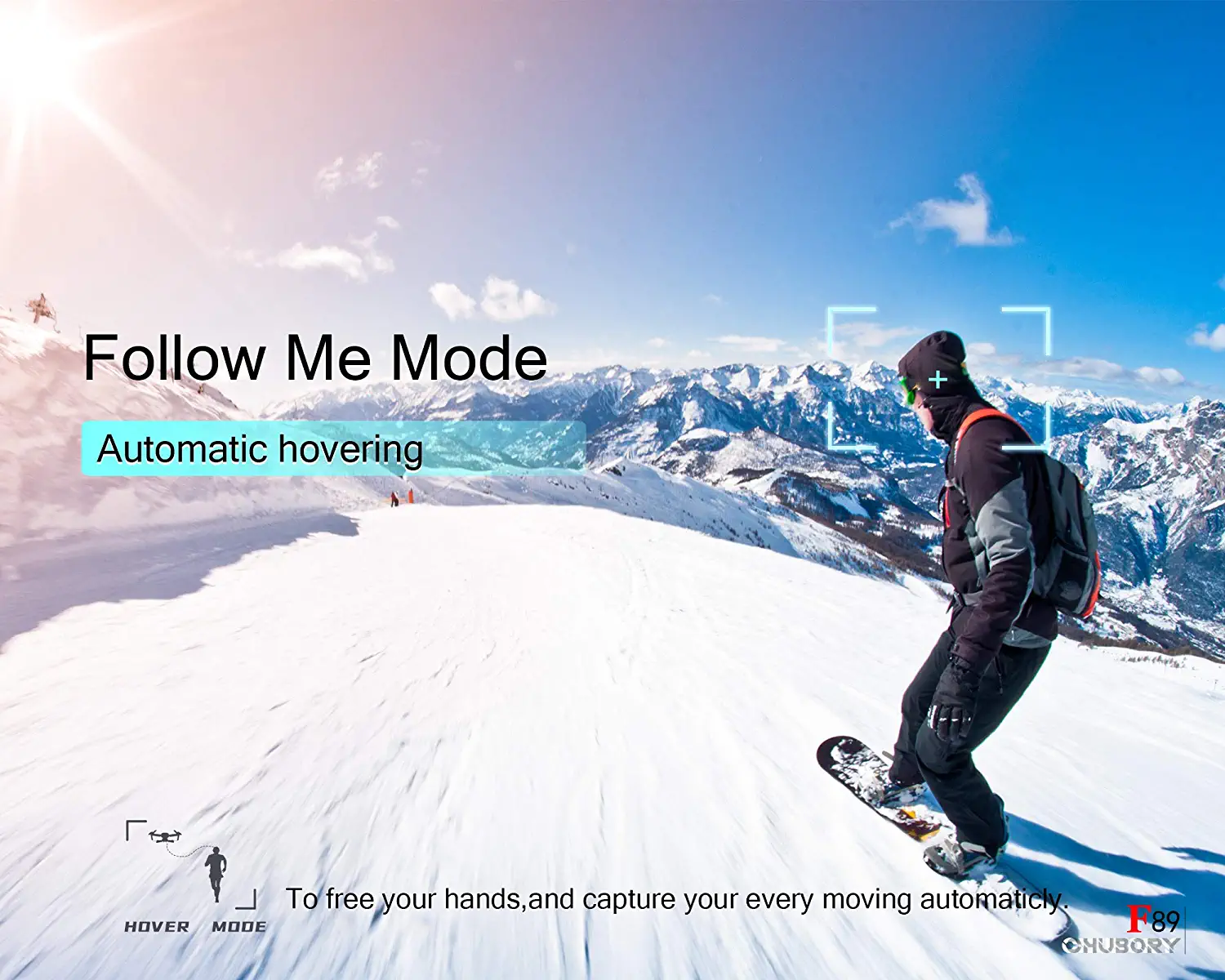 CHUBORY F89 Drone - Super Endurance Foldable Quadcopter Drone for Beginners – 40+ mins Flight Time,Wi-Fi FPV Drone with 120°Wide-Angle 1080P HD Camera,Optical Flow Positioning,Follow me,Dual Cameras Switch