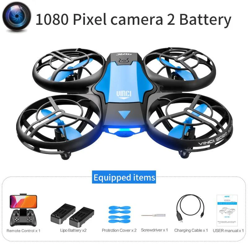 4DRC V8 Mini Drone - 4K 1080P HD Wide Angle Camera WiFi FPVDrone Height Keep Foldable Quadcopter Toy Gift