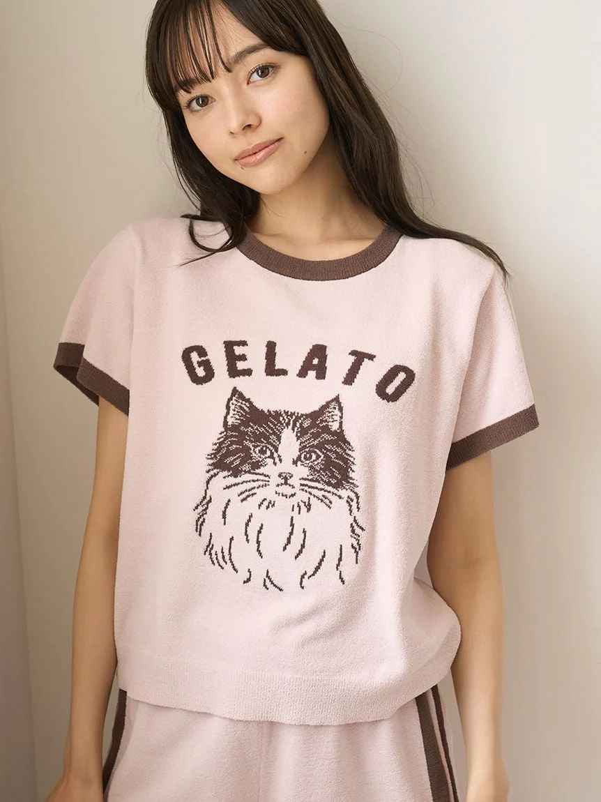 Airy Moco Variety Motif Jacquard Pullover