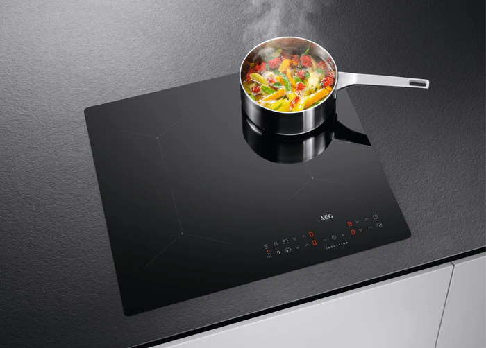 AEG 220 volt electric cooktop, built in oven, and Culina 220 volt range hood