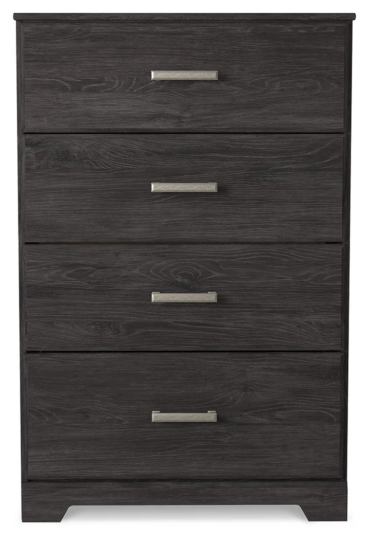 Belachime - Four Drawer Chest - Charcoal