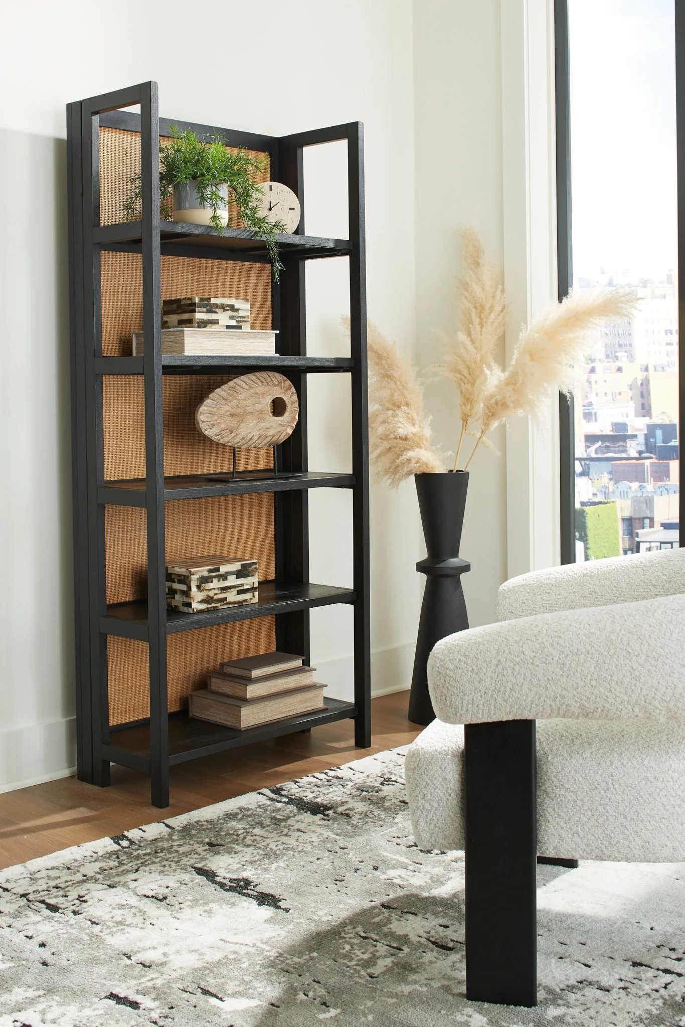 Abyard - Bookcase - Black / Natural