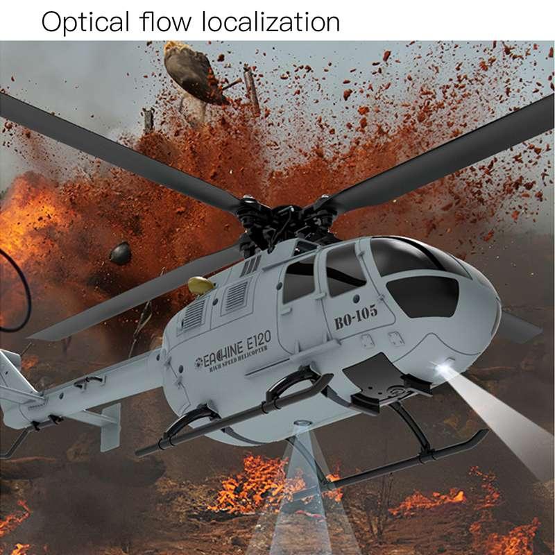 Eachine E120 RC Helicopter - 2.4G 4CH 6-Axis Gyro Optical Flow Localization Flybarless Scale Helicopter