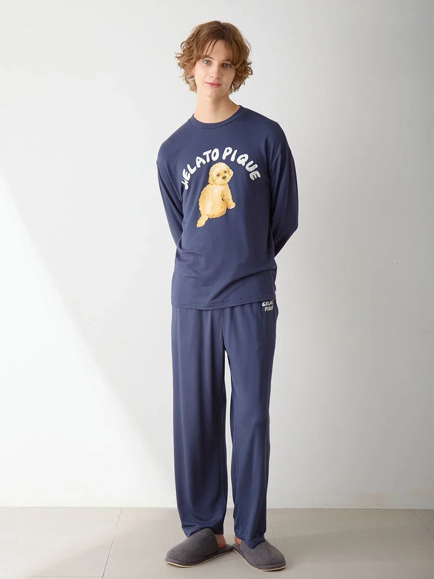 Men's DOG One-point Print long pants