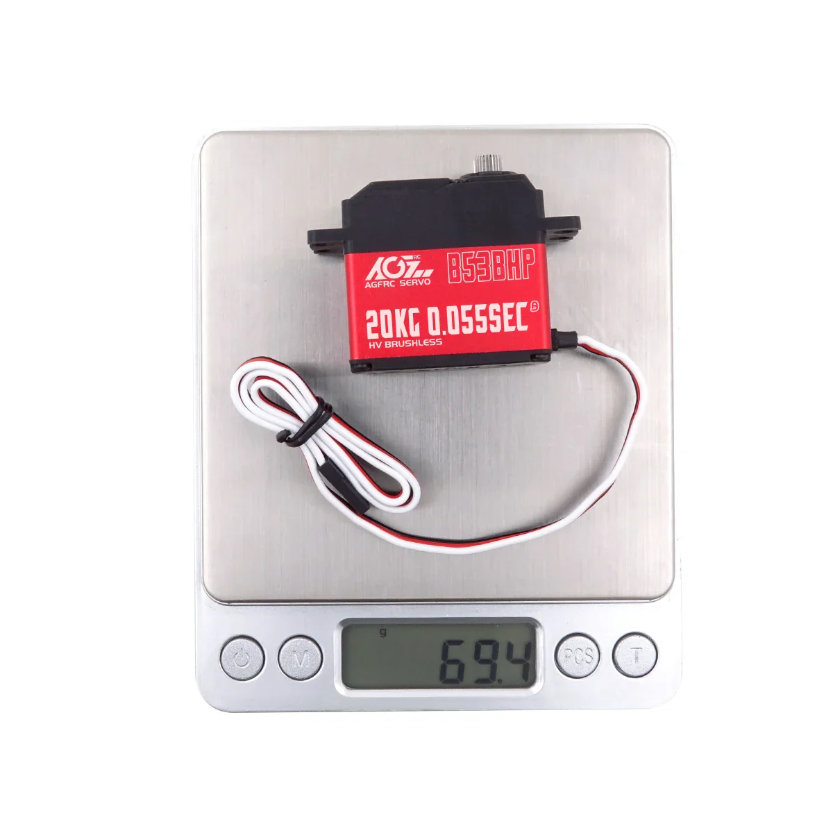 AGFRC B53BHP V2 - Brushless RC Servo HV 20KG Upgraded Steel Gear Programmable Digital Standard Servo for 1/10 RC Car Boat Crawler