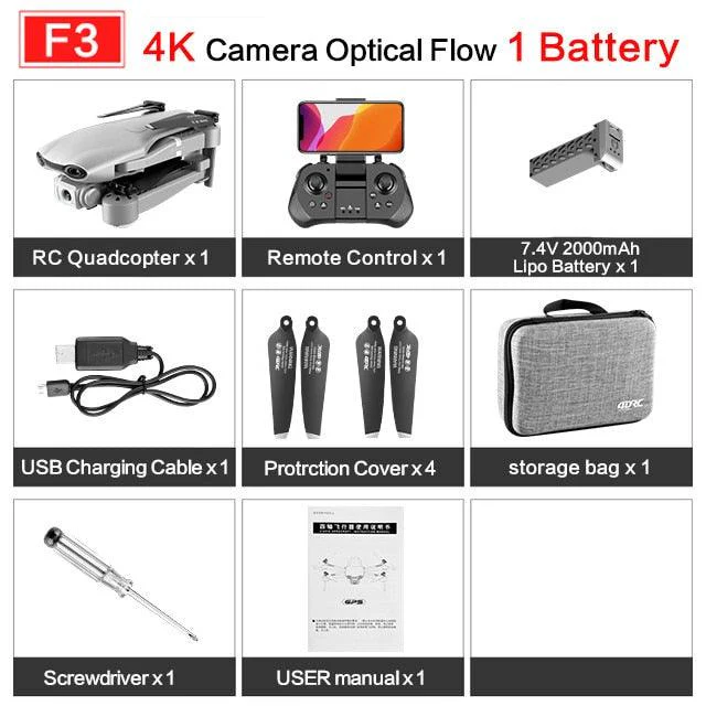 4DRC F3 drone - GPS 4K 5G WiFi live video FPV 4K/1080P HD Wide Angle Camera Foldable Altitude Hold Durable RC Drone