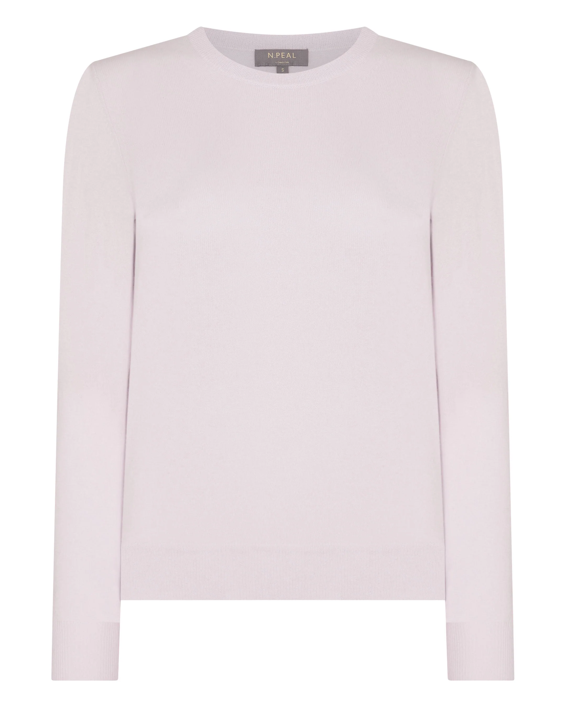 Women's Evie Classic Round Neck Cashmere Sweater Chalk Pink