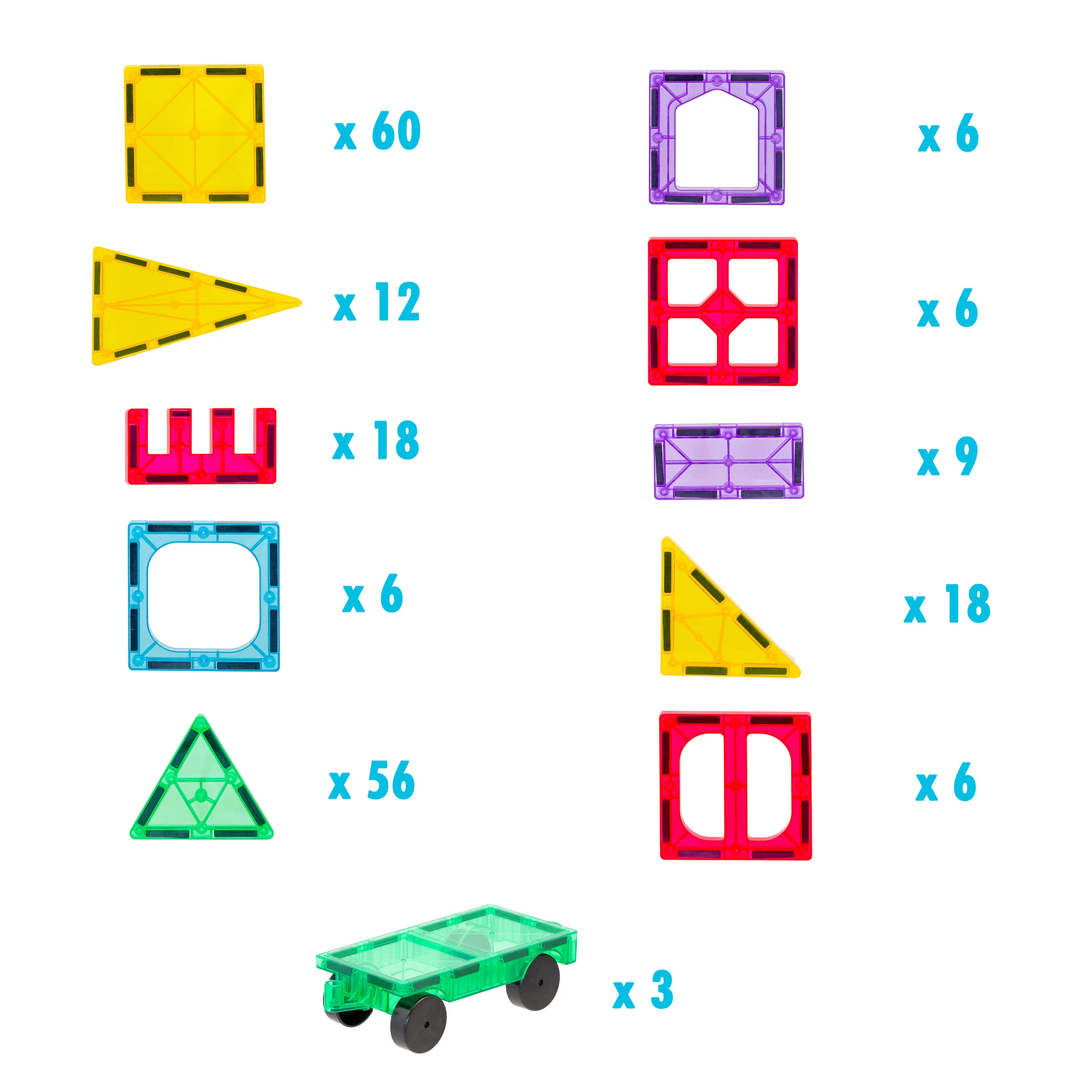 200 Pcs Non-Toxic Durable Magnetic Tiles/Puzzle with Storage Bag