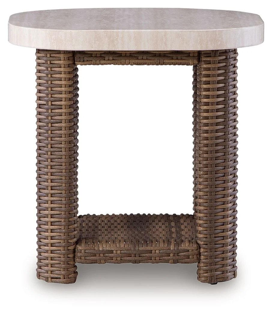 Dolan Creek - Square End Table - Beige / Brown