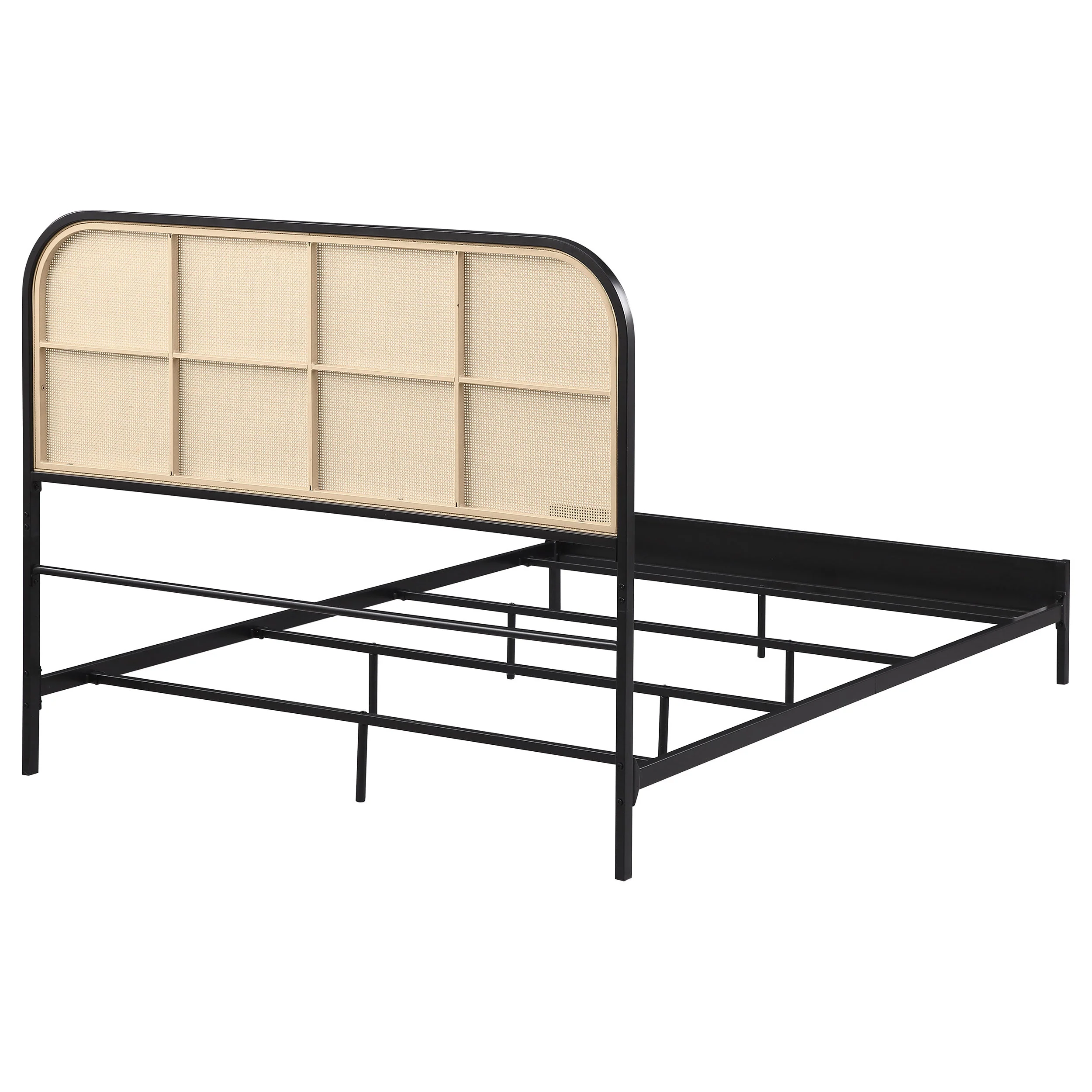 Amherst Radio Weave Rattan Metal Bed Black