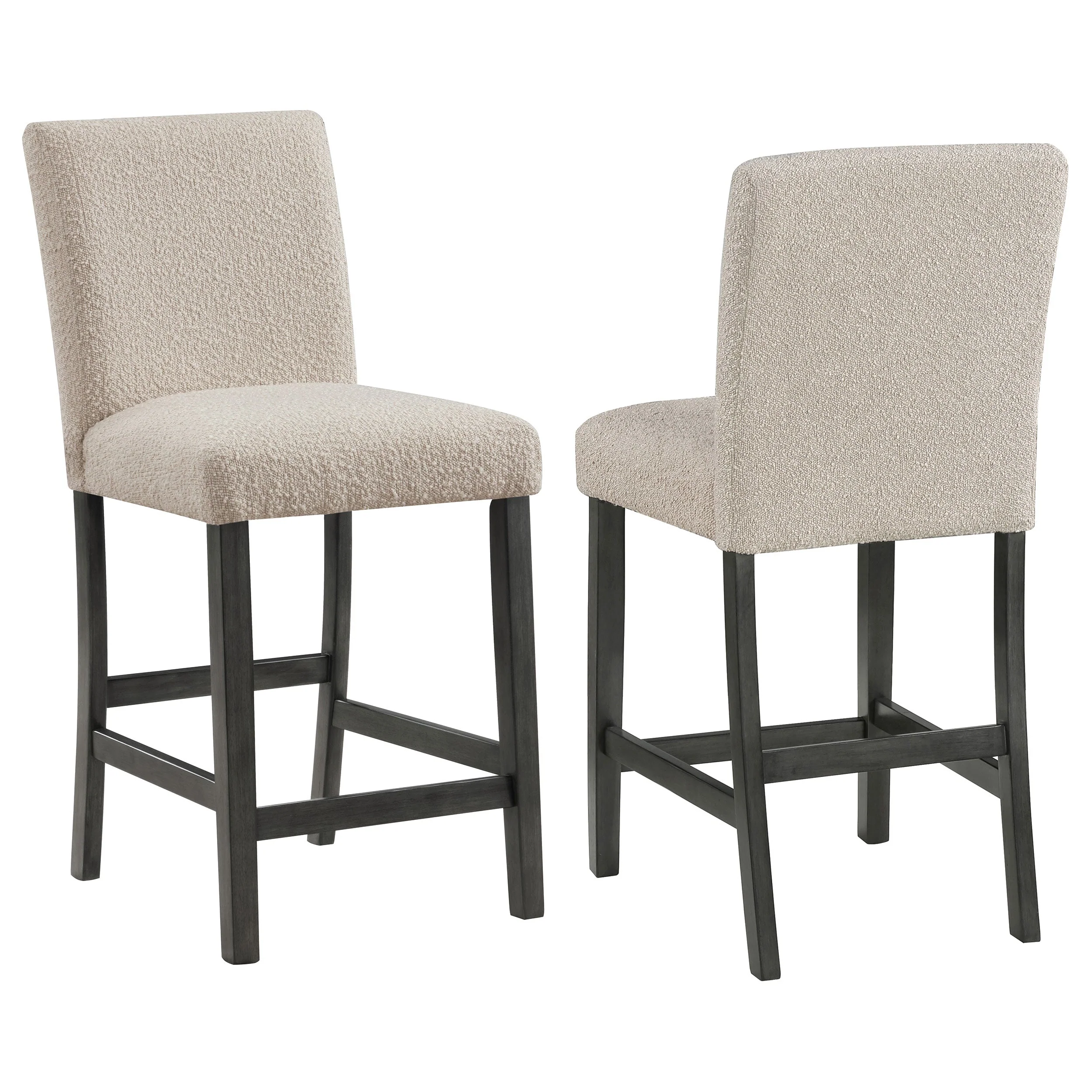 Alba Boucle Upholstered Counter Chair White (Set of 2)