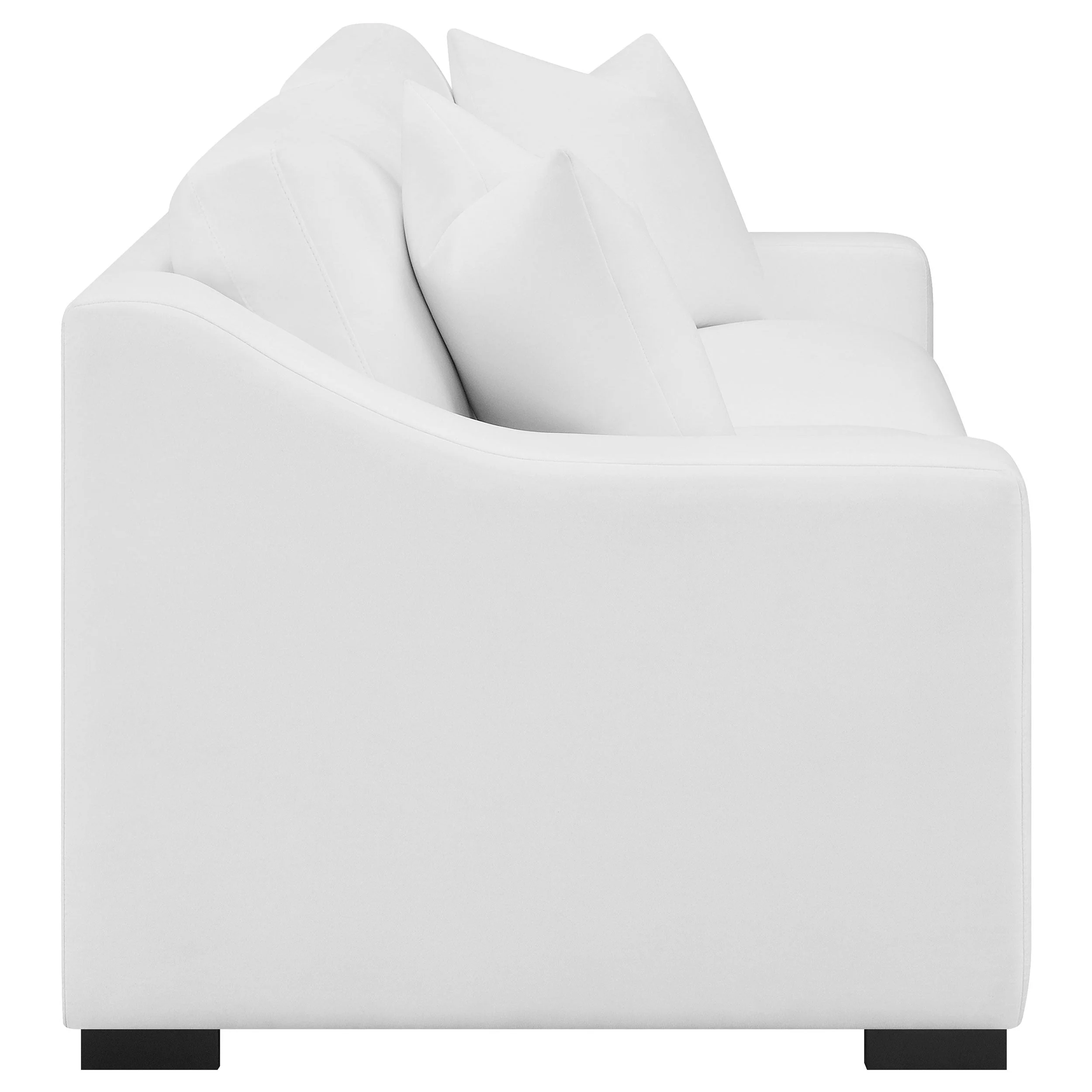 Ashlyn  Upholstered Sloped Arm Sofa Set White