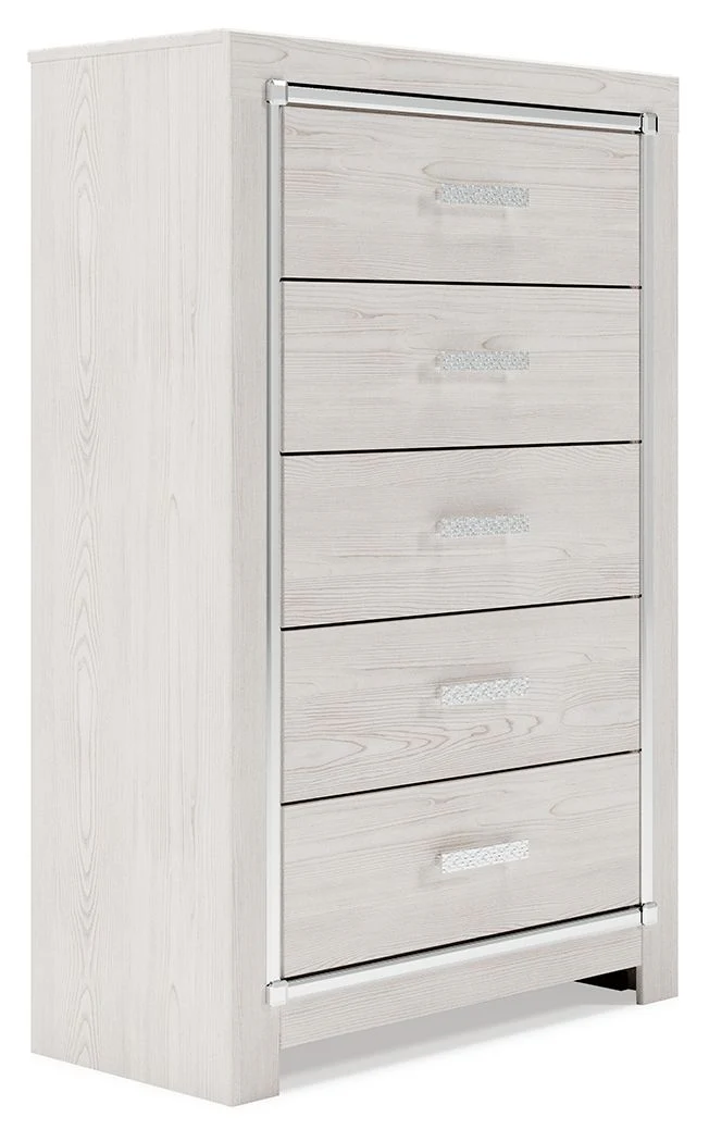 Altyra - Five Drawer Chest - White