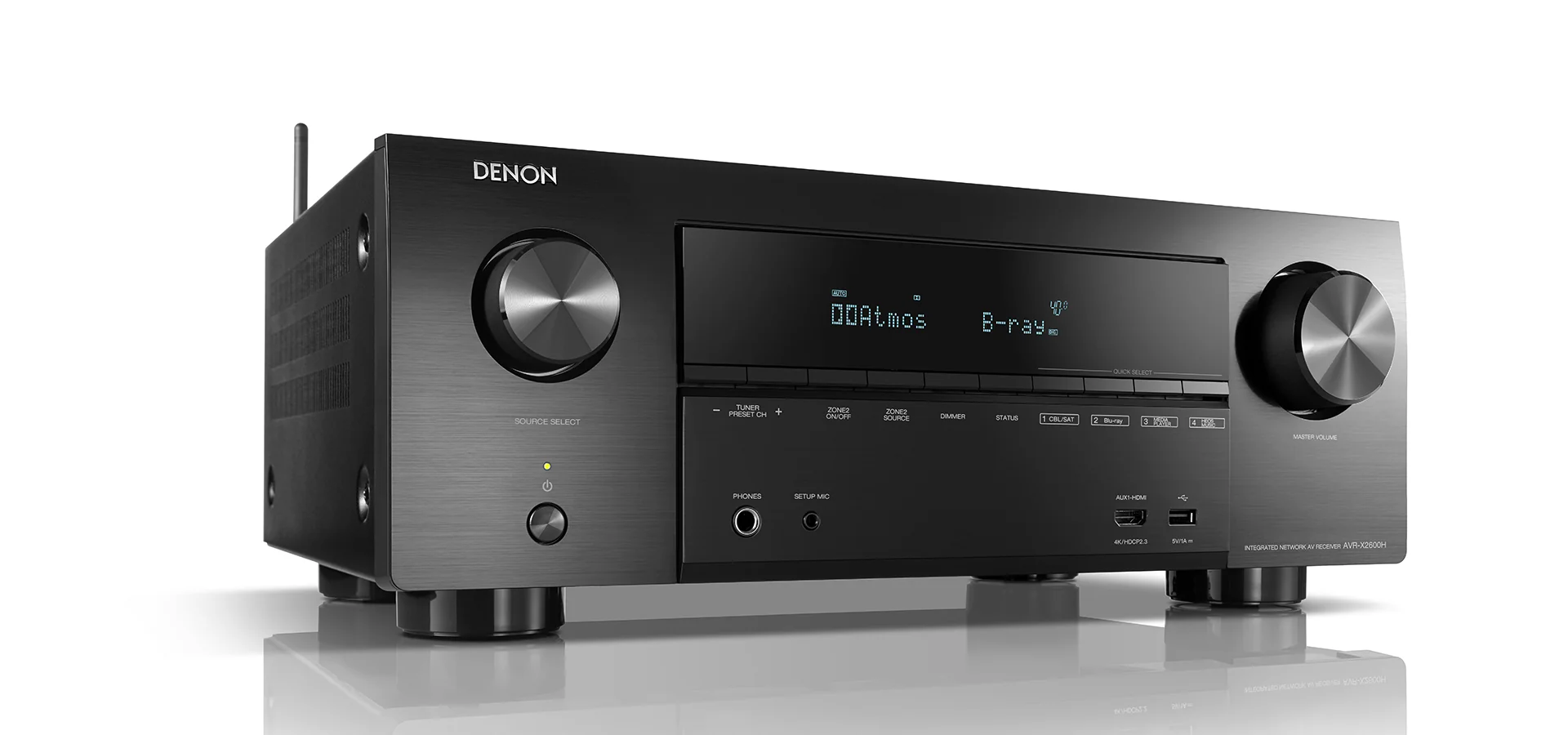 Denon AVR-X2600 220 volt 7.2 Channel 4K Ultra HD AV Receiver with 3D Audio and HEOS Built-In 220v 240 volts 50 hz / 60 hz