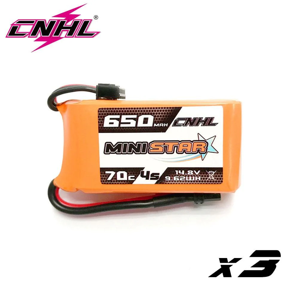 3PCS CNHL 4S 14.8V Lipo Battery 650mAh 850mAh 70C MiniStar With XT30 XT60 Plug For RC FPV Racing Drone Mini Quadcopter Airplane