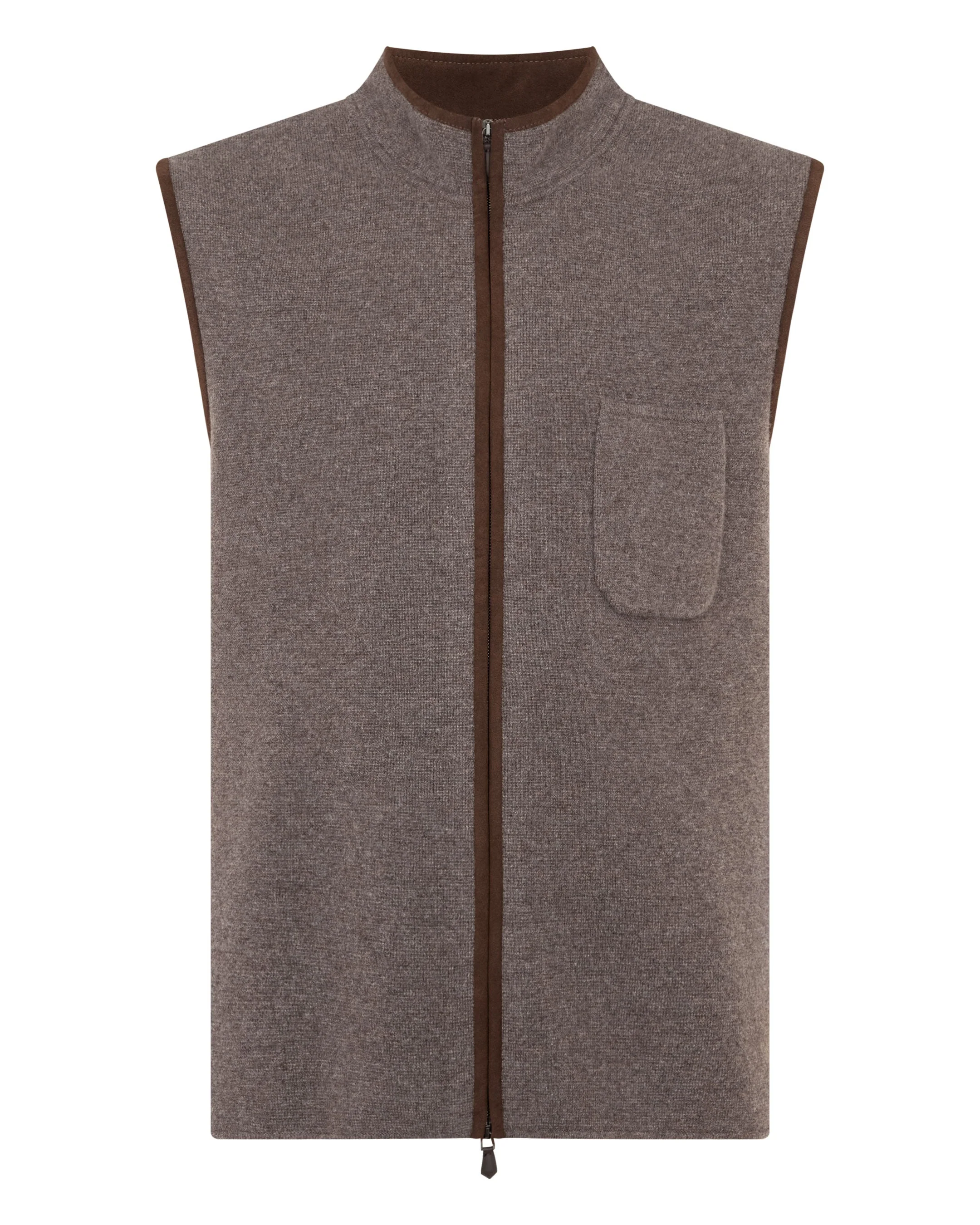 Men's Shaftesbury Cashmere Gilet Otter Brown