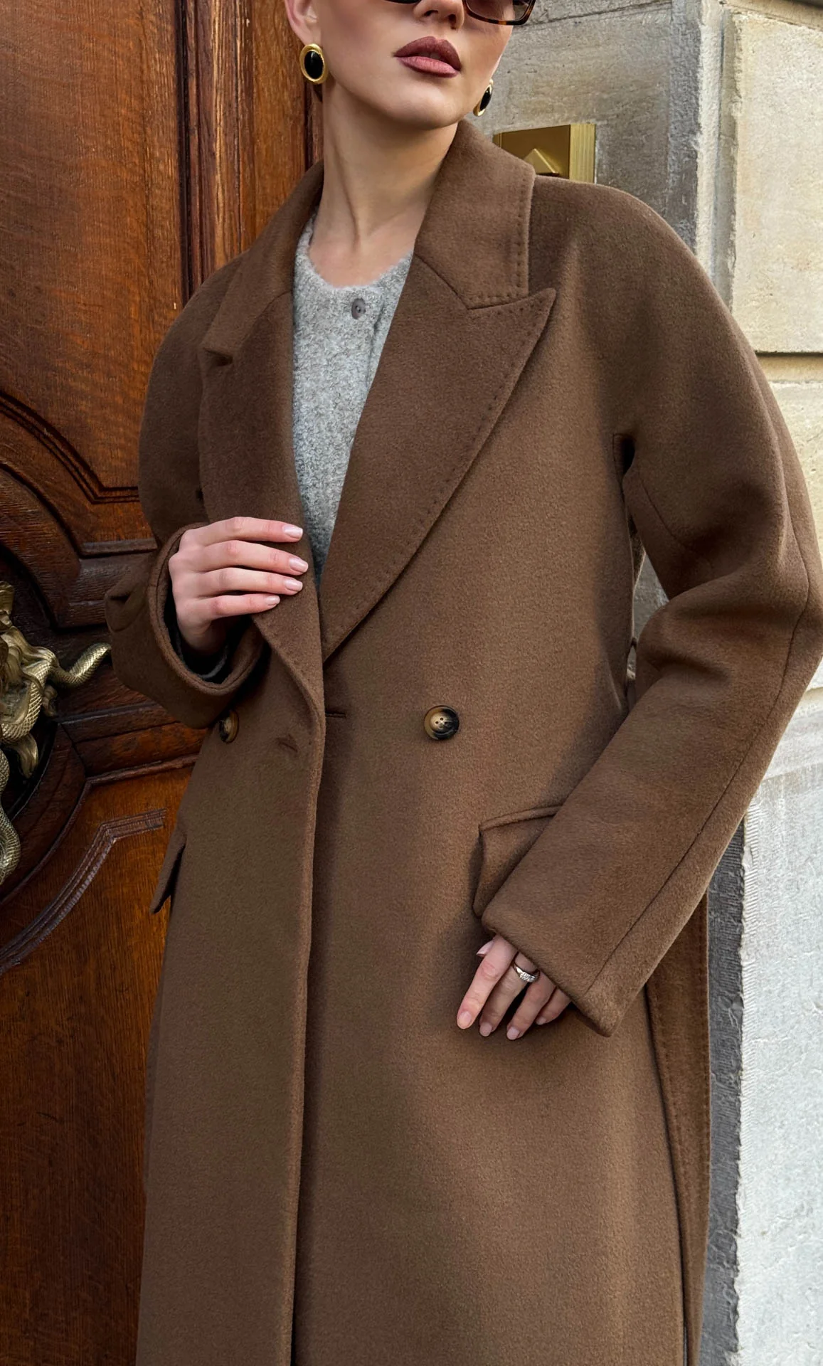 Raphaella Double-Breasted Cashmere Coat