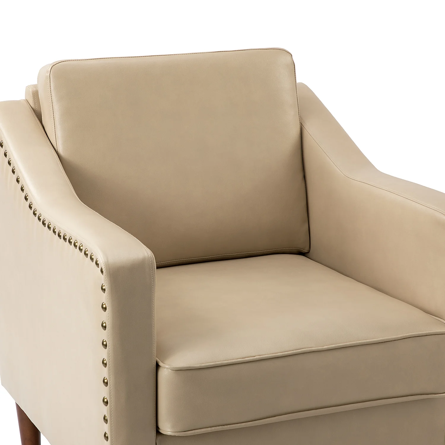 Bonita Vegan Leather Armchair in Beige