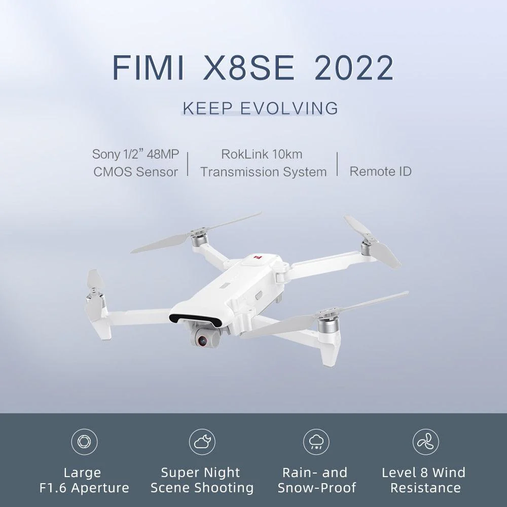 FIMI X8SE 2022 Camera Drone - 4K professional Quadcopter camera RC Helicopter 10KM FPV 3-axis Gimbal 4K Camera GPS RC Drone New