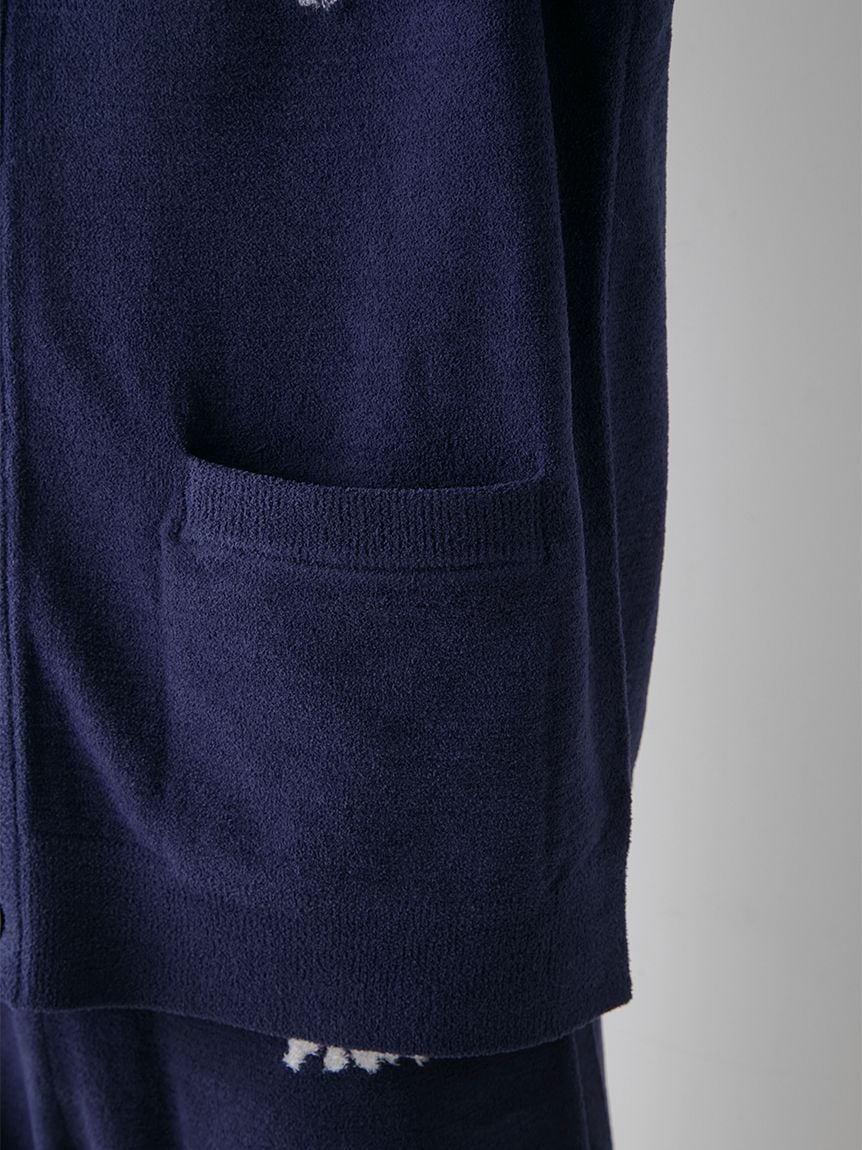 Mens Sleeping Cat Jacquard Cardigan