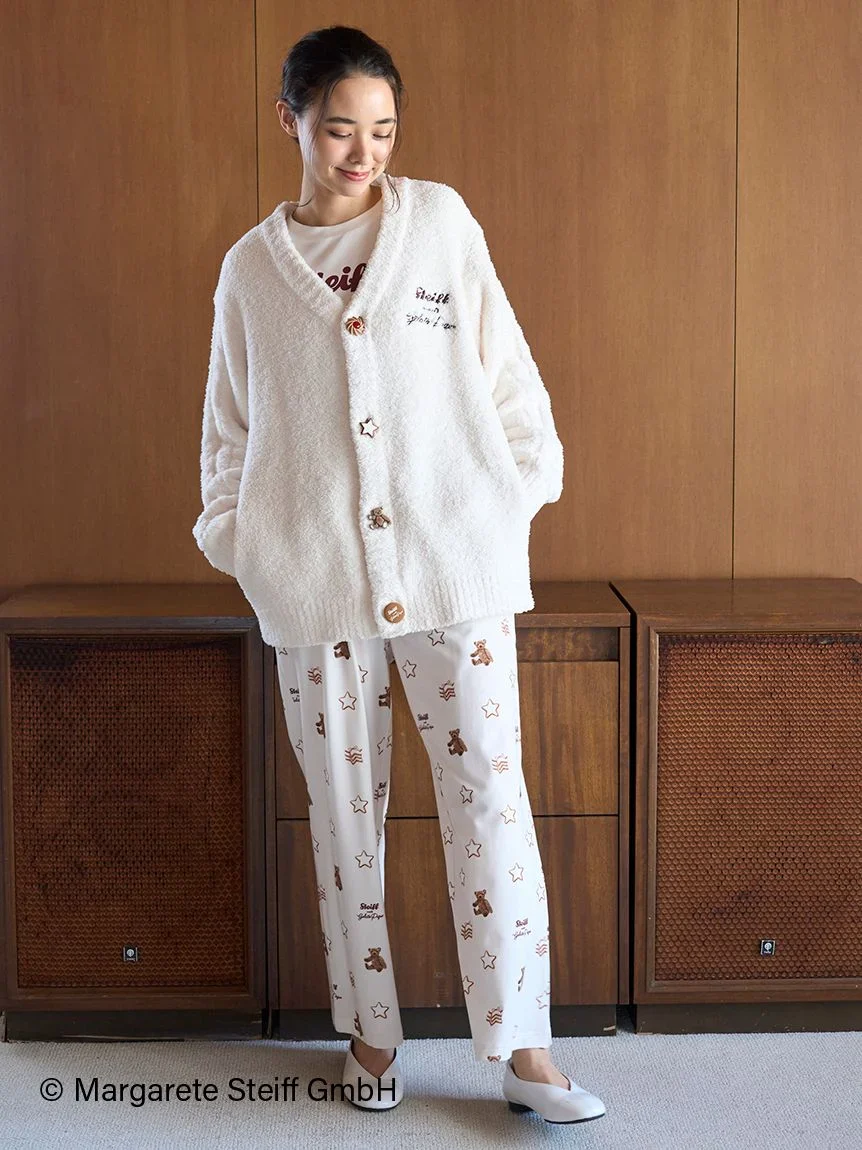 [Steiff] Unisex Powder 55PB Jacquard Cardigan