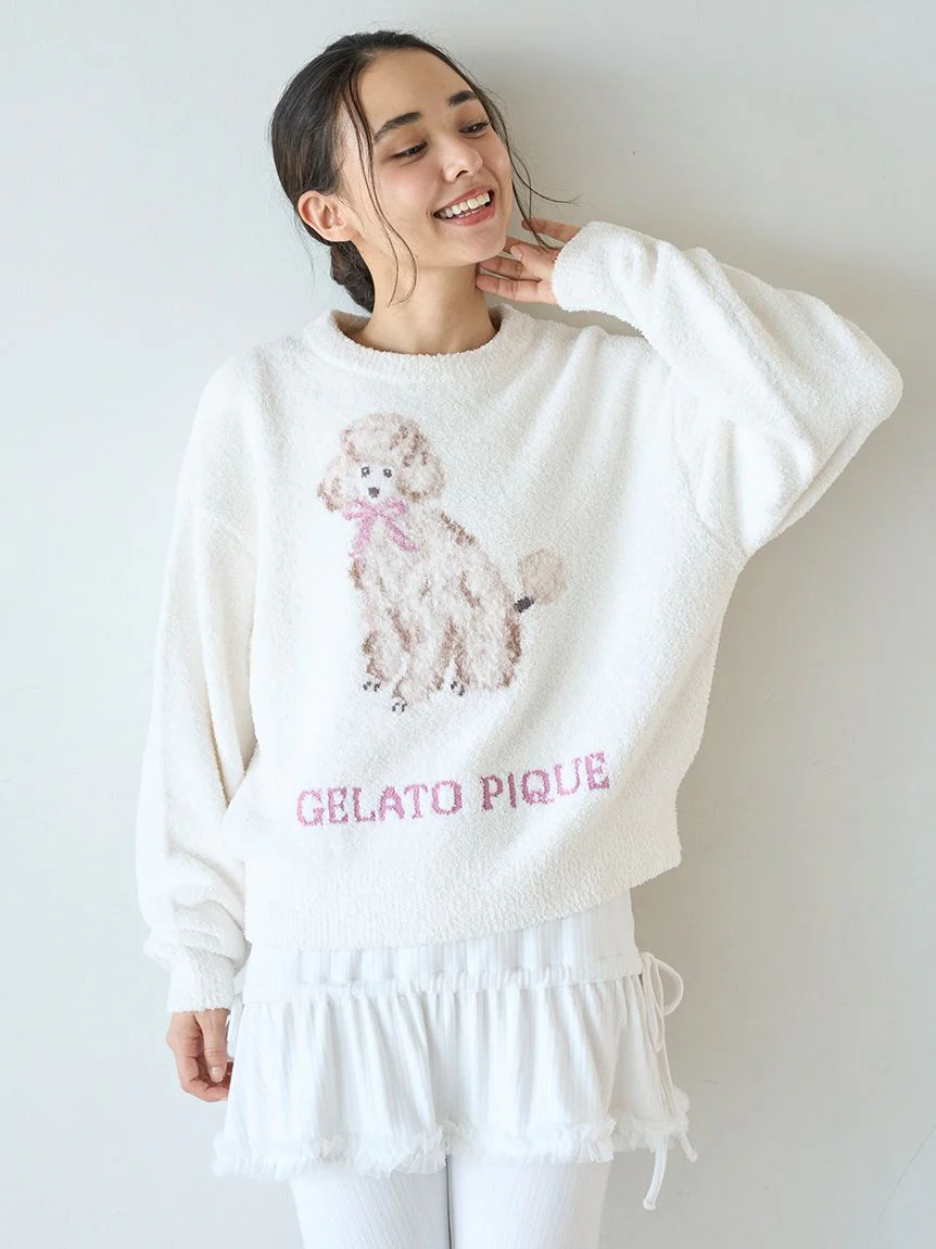 Ribbon Poodle Jacquard Pullover