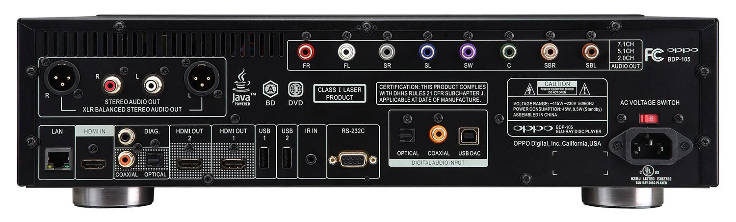 Oppo BDP-105 Region Free Blu-Ray DVD Player Darbee Edition