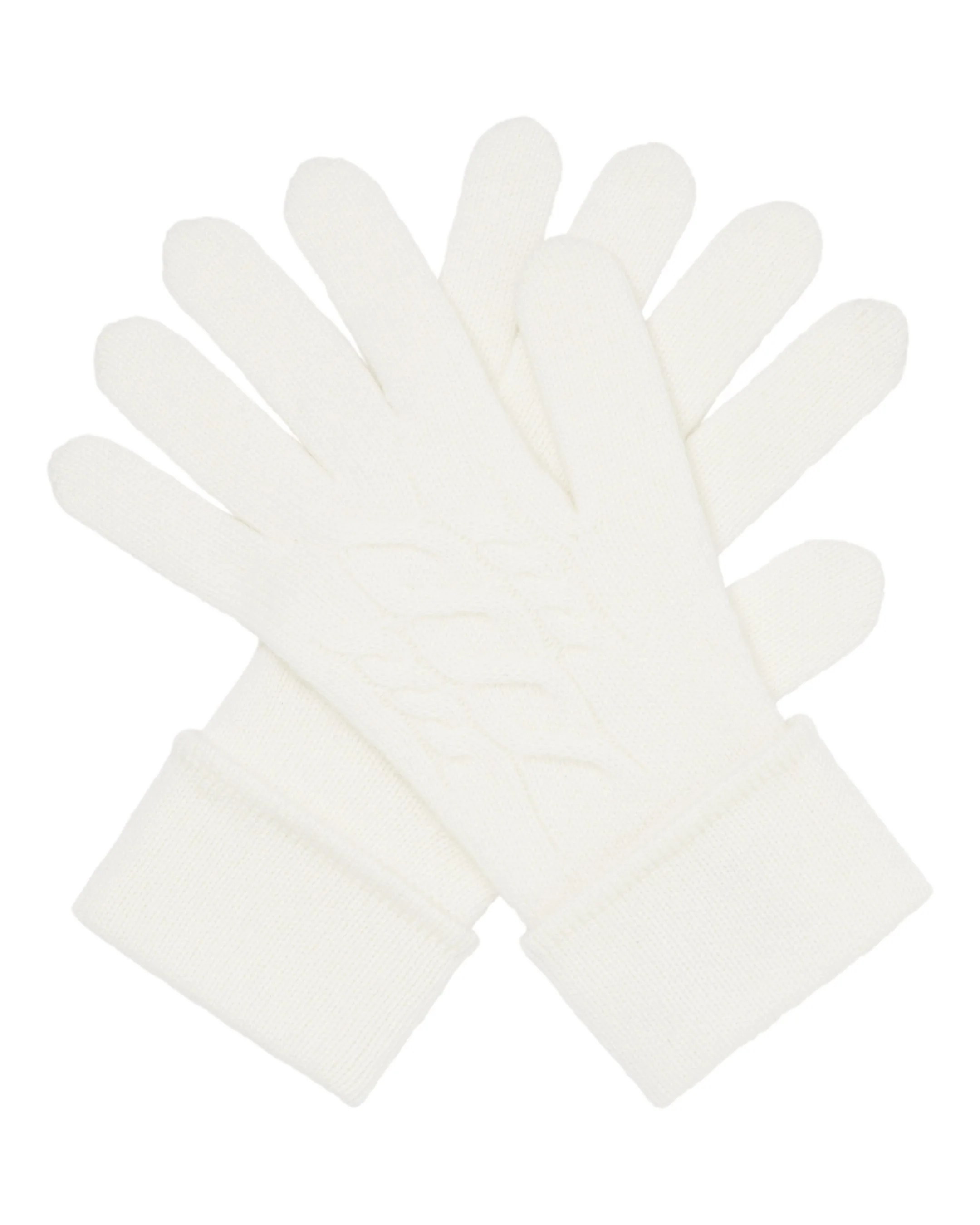Women's Cable Cashmere Gloves New Ivory White