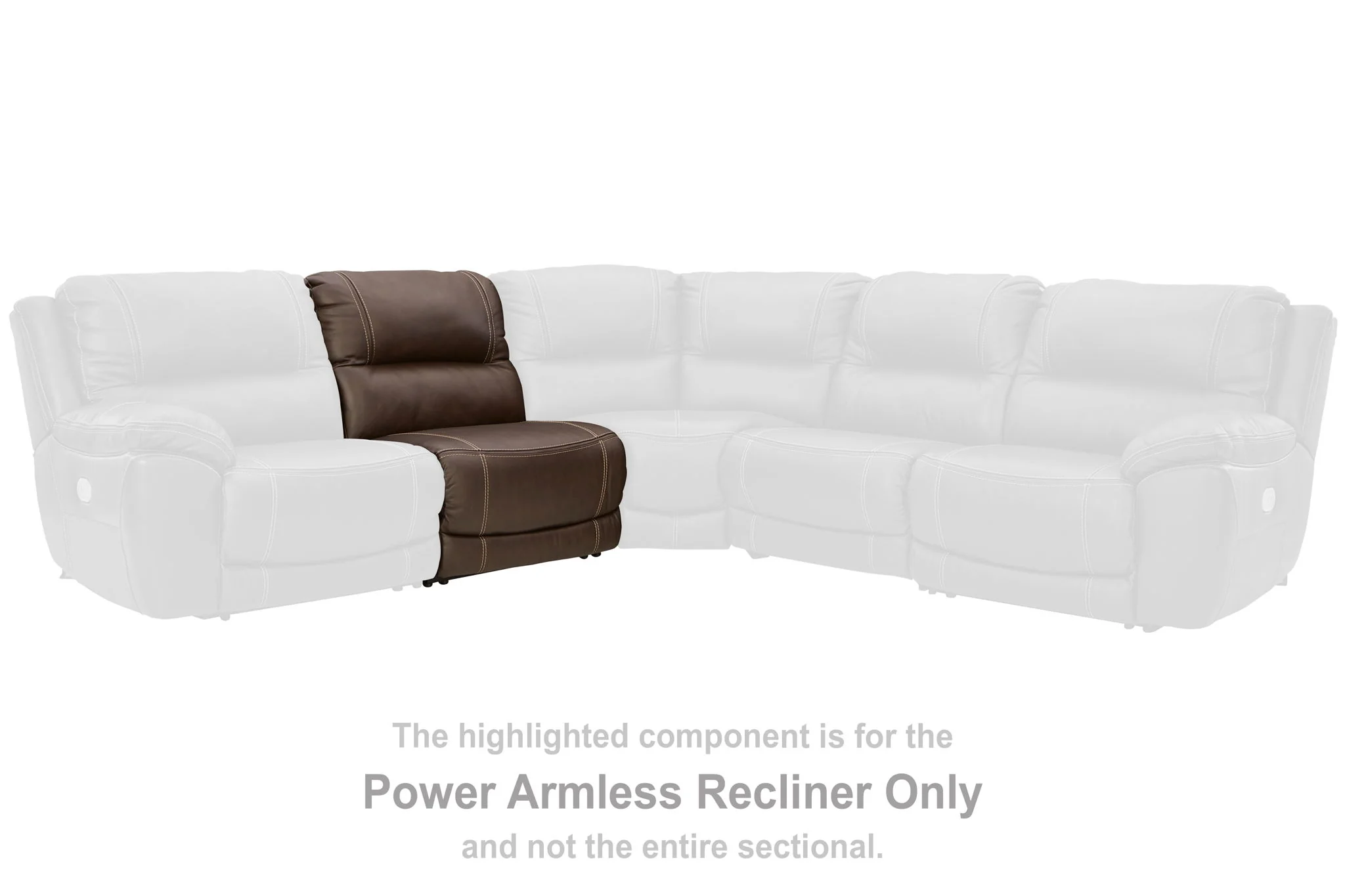 Dunleith - PWR Armless REC w/Adj Headrest - Chocolate