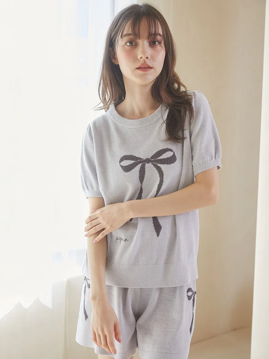 Ribbon Jacquard Pullover Sweater