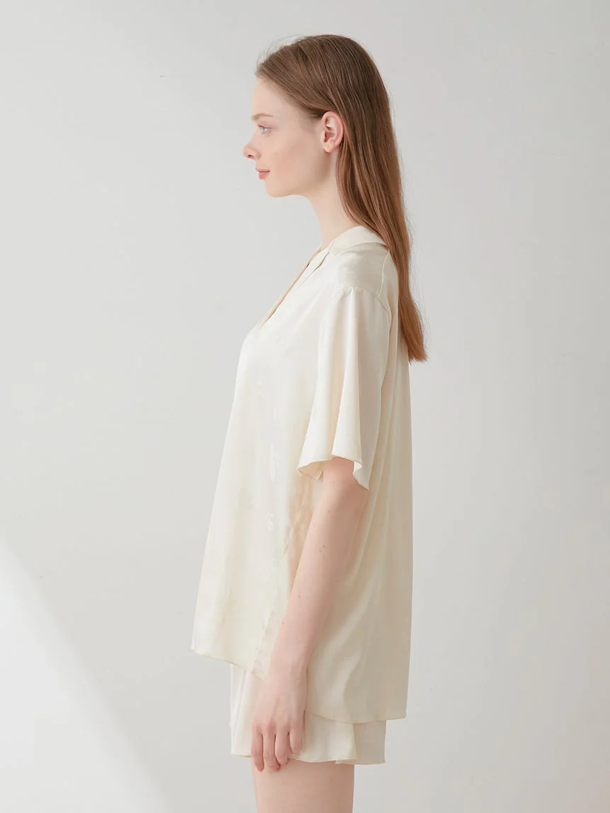 Flower Satin Pajama Sleep Shirt