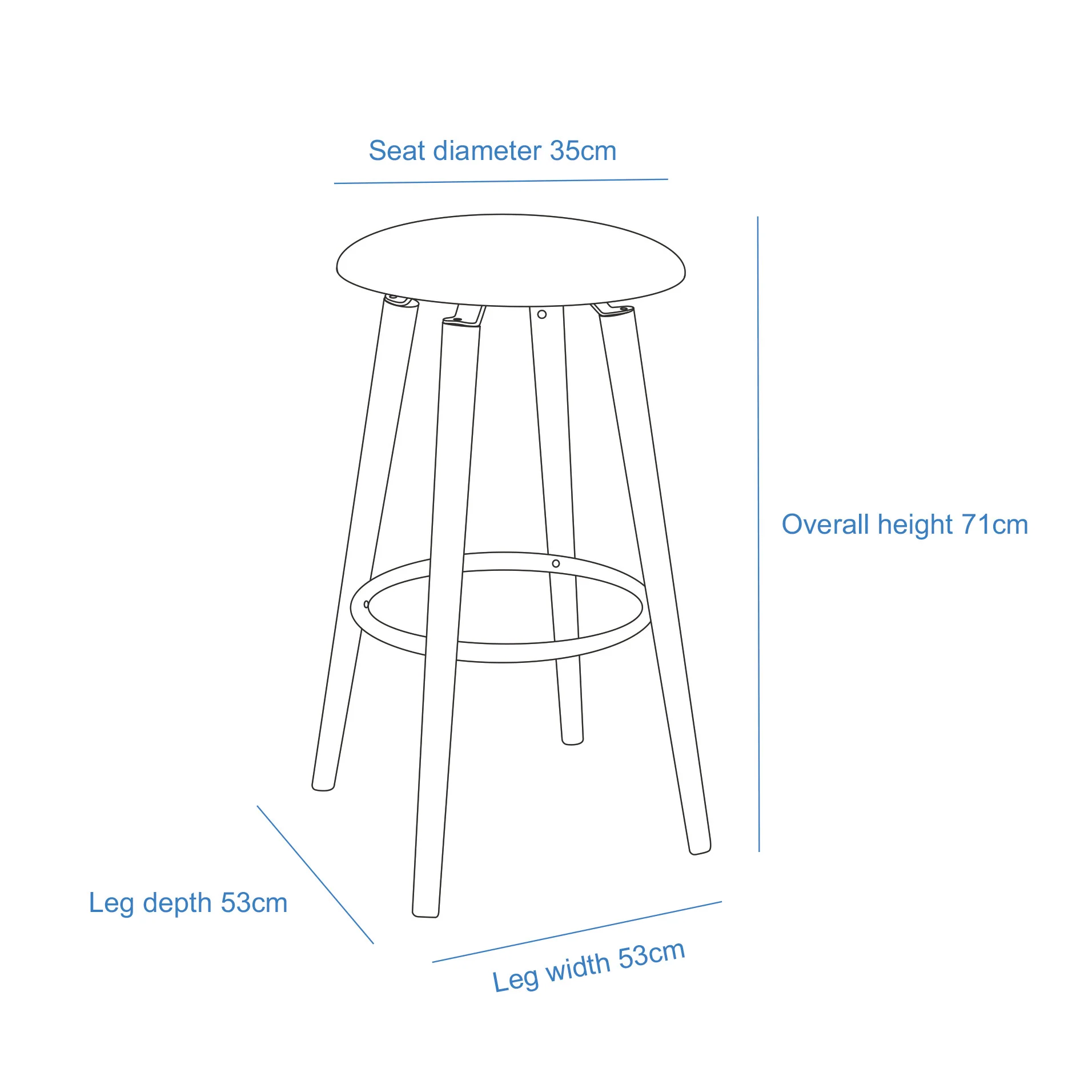 2 Cotton/Steel Modern Padded Barstools (Grey/Wood)