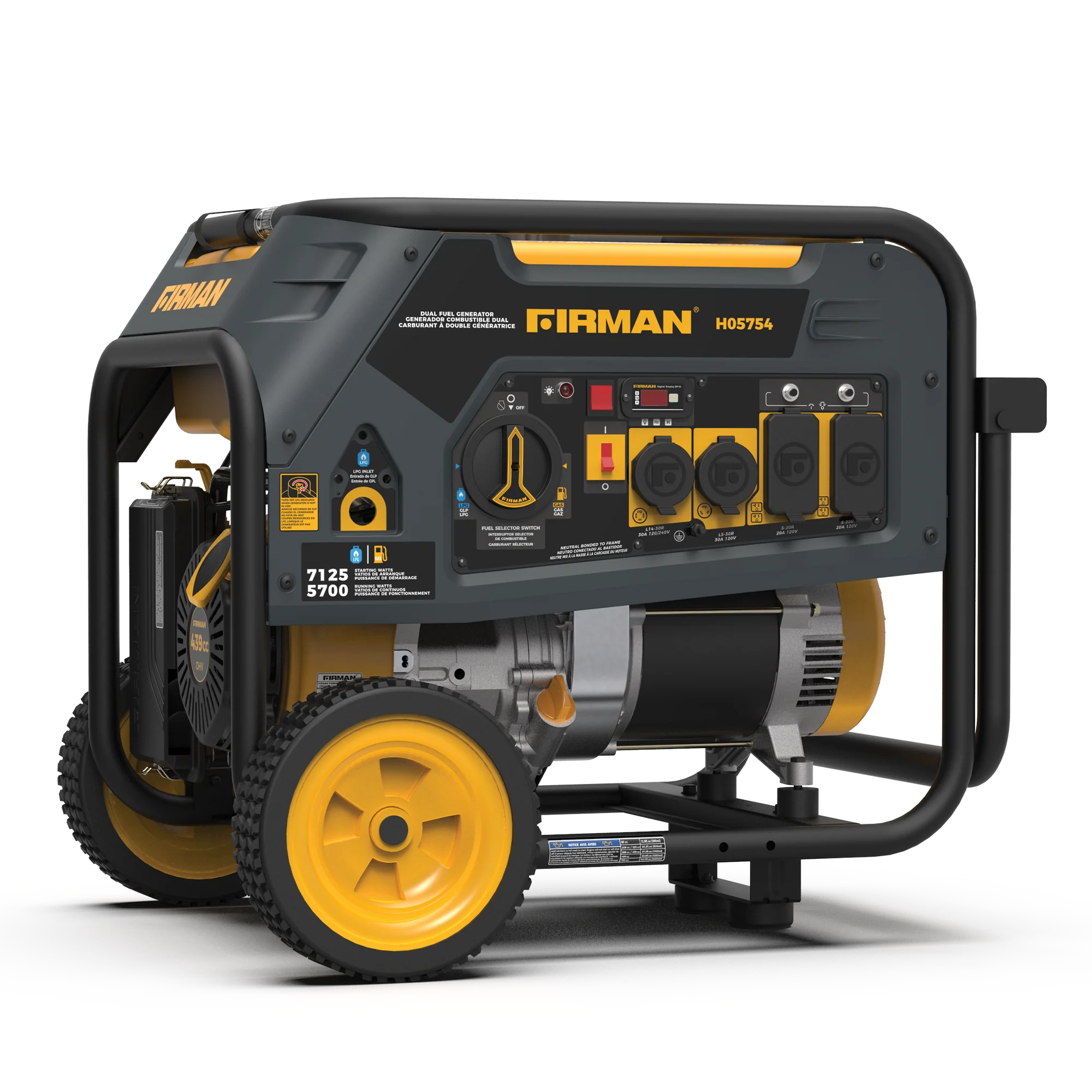 Dual Fuel Portable Generator 5700W Recoil Start 120/240V